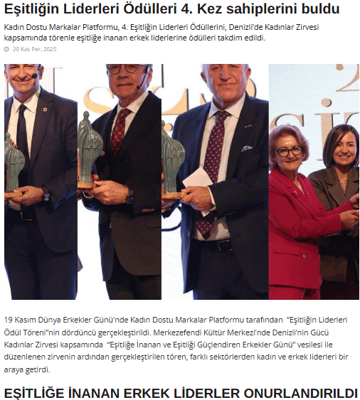 Eşitliğin Liderleri Ödülleri 4. Kez Sahiplerini Buldu / Mistik Kalem