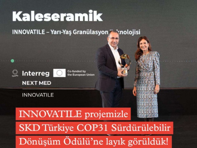Kaleseramik, INNOVATILE Projesiyle COP31 Sürdürülebilir Dönüşüm Ödülleri’nde Birinci Oldu