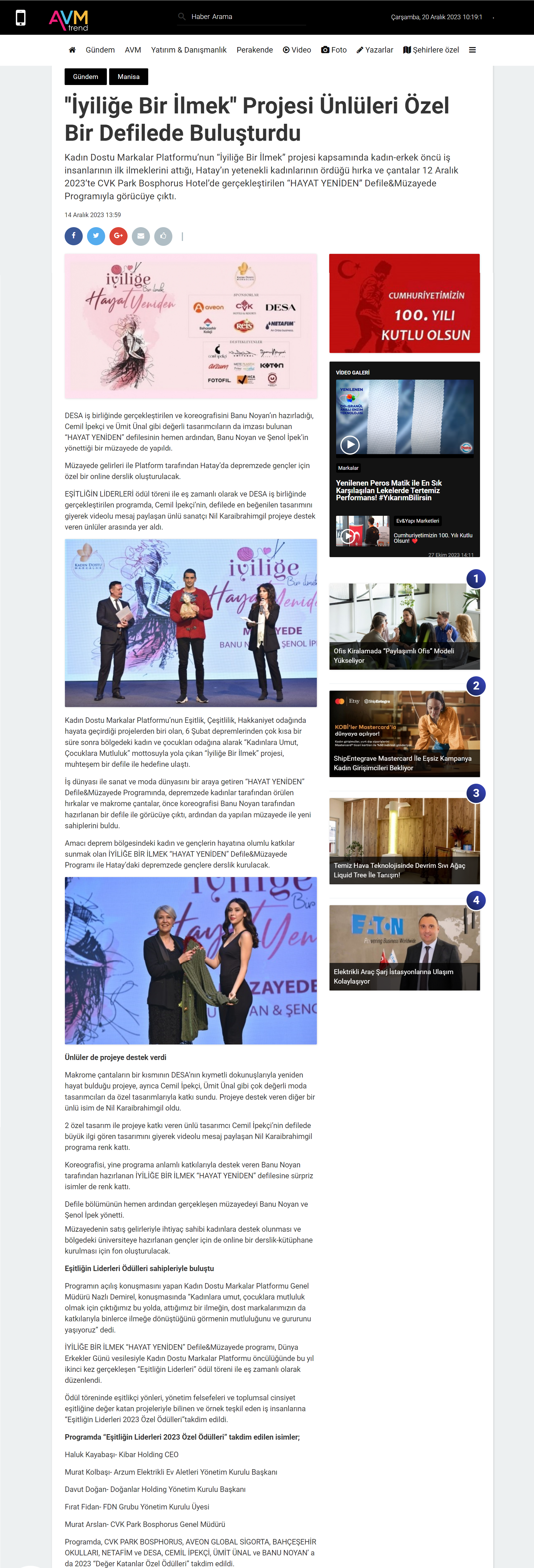 'İYİLİĞE BİR İLMEK' PROJESİ, ÜNLÜLERİ ÖZEL BİR DEFİLEDE BULUŞTURDU / AVM TREND