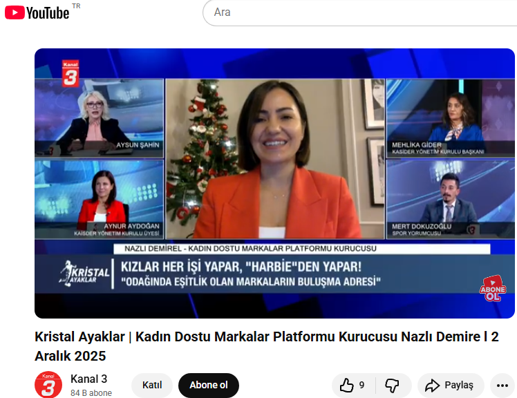 Kadın Dostu Markalar Platformu Kurucusu Nazlı Demirel, Kristal Ayaklar Programı'na Konuk Oldu / Kanal 3