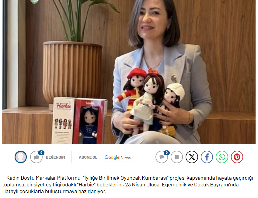 Kadın Dostu Markalar Platformu’ndan Çocuklara 23 Nisan Hediyesi: “Harbie Bebek” / medya26.com