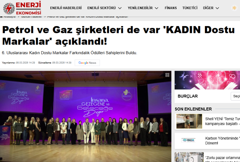 Petrol ve Gaz şirketleri de var 'KADIN Dostu Markalar' açıklandı! / Enerji Ekonomisi