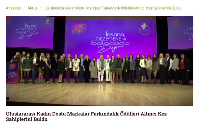 Uluslararası Kadın Dostu Markalar Farkındalık Ödülleri Altıncı Kez Sahiplerini Buldu / Arkeolojik Haber