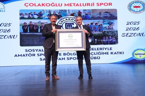 Çolakoğlu Metalurji Spor Kulübü’nün Gençliğe ve Spora Katkısı Ödülle Taçlandı